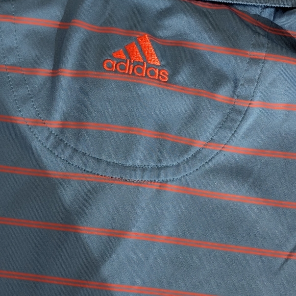 Adidas Blue and Orange Striped Men's Shirt - Picture 5 of 5